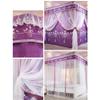 Bed Canopies European Bed Canopy for Double Bed, Luxury Floor-to- Ceiling Curtains with 4- Corners Post, Girl Princess Room Bedroom Bed Canopy with Iron Bracket view 3