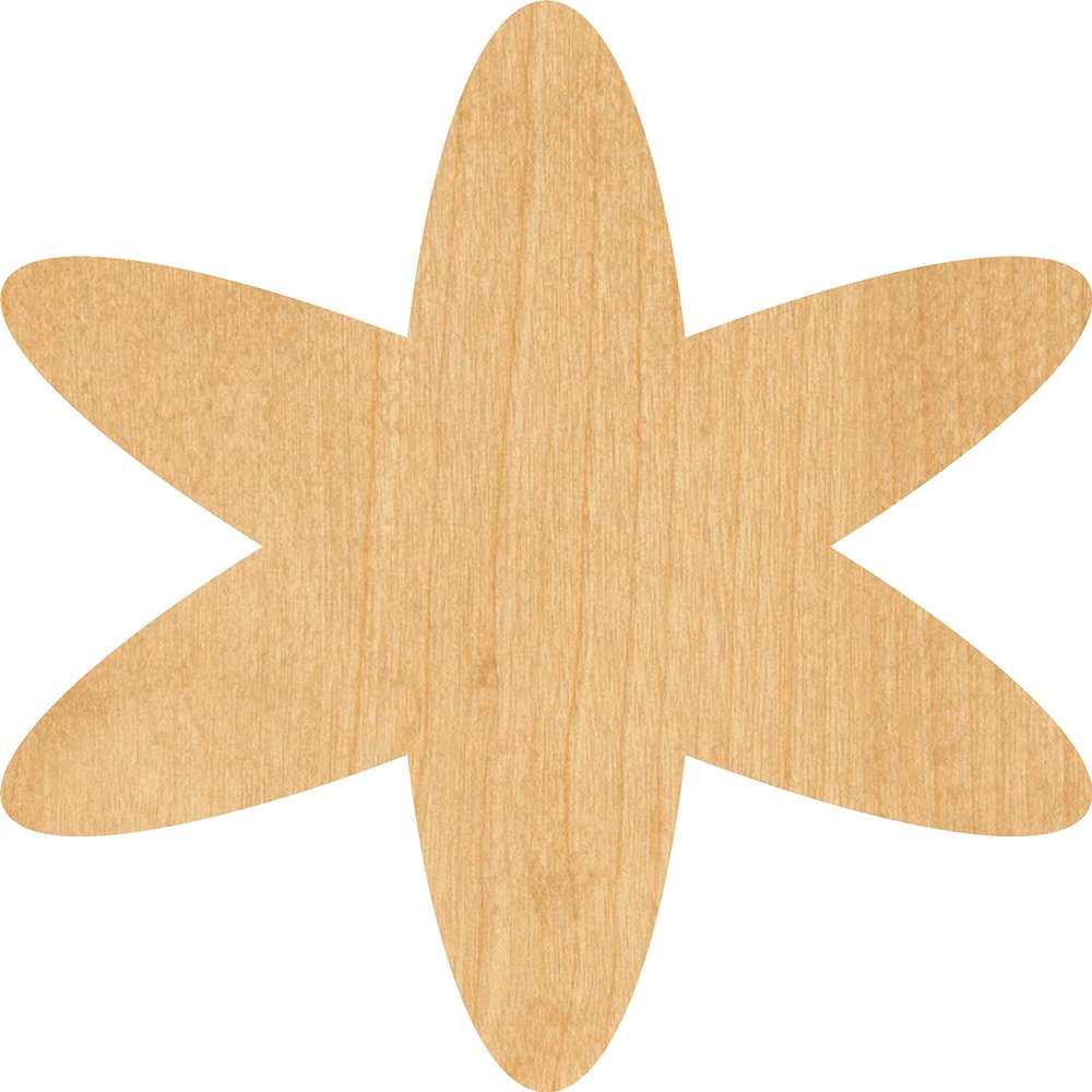 Asterisk Laser Cut Out Wood Shape Craft Supply - Woodcraft Cutout (22", 1/8" Thickness)