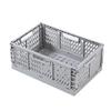 Folding Collapsible Plastic Storage Crate Box Stackable Home Kitchen Warehouse Storage Baskets Box (Gray, 14.7x22.2cm) view 1