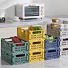 Folding Collapsible Plastic Storage Crate Box Stackable Home Kitchen Warehouse Storage Baskets Box (Gray, 14.7x22.2cm) view 2
