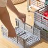 Folding Collapsible Plastic Storage Crate Box Stackable Home Kitchen Warehouse Storage Baskets Box (Gray, 14.7x22.2cm) view 4