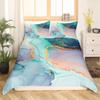 Castle Fairy Green Marble Comforter Cover,Emerald Gem Style Marbling Duvet Cover for Girls Teens Decorative Room,Luxury Golden Ripple Quilt Cover with 2 Pillowcases, Full Size view 2