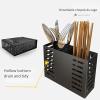 Dish Drying Rack for Kitchen Stainless Steel Dish Drainer with Drain Board and Utensil Holder Simple Easy to Use Drain Water Directly into The Sink,Black,2 Layers view 3