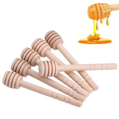50PCS Honey Dipper Honeycomb Stick, 4 Inches Wooden Honey Dipper Sticks Honey Stirrer Mini Honey Spoon Honey Wand for Honey Jar Dispense Drizzle Honey Mixing Stirrer