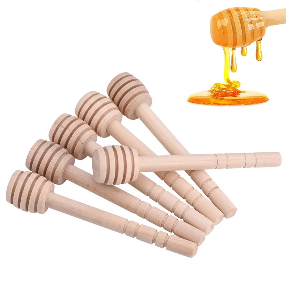 50PCS Honey Dipper Honeycomb Stick, 4 Inches Wooden Honey Dipper Sticks Honey Stirrer Mini Honey Spoon Honey Wand for Honey Jar Dispense Drizzle Honey Mixing Stirrer