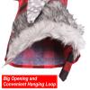 Anntool 2 Pcs Buffalo Plaid Christmas Gnome Stockings, 19 Inch Large Size Cotton Checkered Fireplace Hanging Stockings with Faux Plush Cuff, 3D Gnomes Ornaments Candy Gift Bags for Home Decor view 3