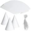 Welecom 30 PCS White Cone Hats Party Hats DIY for Kids Adult - One size fits all - 6.3 5.9 7.9 inch - Paper - Hand Wash Only - Costume Headwear - Halloween, Christmas, Thanksgiving, Birthday view 1