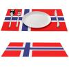 Norwegian Flag Heat-Resistant Non-Slip Easy to Clean Placemats for Kitchen Table, Washable Polyvinyl Chloride PVC Table Mats Woven 4 PCS view 1