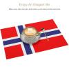 Norwegian Flag Heat-Resistant Non-Slip Easy to Clean Placemats for Kitchen Table, Washable Polyvinyl Chloride PVC Table Mats Woven 4 PCS view 3