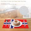 Norwegian Flag Heat-Resistant Non-Slip Easy to Clean Placemats for Kitchen Table, Washable Polyvinyl Chloride PVC Table Mats Woven 4 PCS view 4