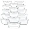 30 Pieces Glass Food Storage Containers with Upgraded Snap Locking Lids,Glass Meal Prep Containers Set - Airtight Lunch Containers, Microwave, Oven, Freezer and Dishwasher Friendly (White) view 1