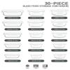 30 Pieces Glass Food Storage Containers with Upgraded Snap Locking Lids,Glass Meal Prep Containers Set - Airtight Lunch Containers, Microwave, Oven, Freezer and Dishwasher Friendly (White) view 2