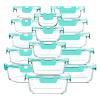 30 Pieces Glass Food Storage Containers with Upgraded Snap Locking Lids,Glass Meal Prep Containers Set - Airtight Lunch Containers, Microwave, Oven, Freezer and Dishwasher Friendly (Green) view 1