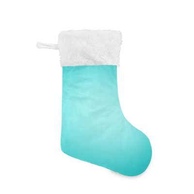 xigua 1 Pack Christmas Stocking, Light Blue Solid Color Xmas Stockings Fireplace Decoration Hanging Ornament 17.7 Inch