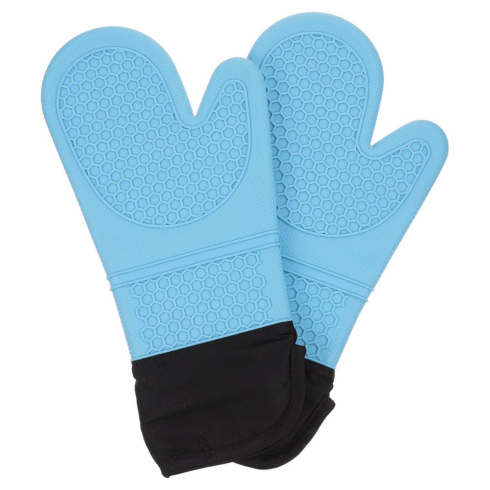 Silicone Oven Mitts,Anti Scald Oven Gloves,BBQ Grilling Gloves, Baking Oven Glove Mitts, Long Kitchen Gloves,Oven Mits Set for Kitchen Cooking Baking Microwave