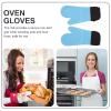 Silicone Oven Mitts,Anti Scald Oven Gloves,BBQ Grilling Gloves, Baking Oven Glove Mitts, Long Kitchen Gloves,Oven Mits Set for Kitchen Cooking Baking Microwave view 4