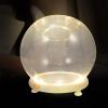 1 Set Clear Glass Cloche Dome with Wooden Base 15cm Glowing Terrarium Keepsake Display Globe LED Fairy Light Display Case for Succulents Rose Flowers Home view 4