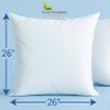 Euro Size Pillow Protectors (Set of 2) - European Square 26x26 Pillow Covers Waterproof Hypoallergenic Dust Proof Zippered Encasement view 3