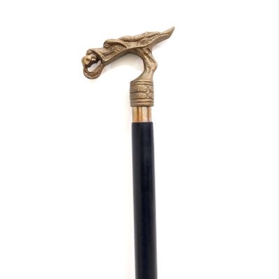Brown Antique Wooden Walking Stick, Victorian Antique Finish Brass Dragon Head Handle, Wooden Walking Stick