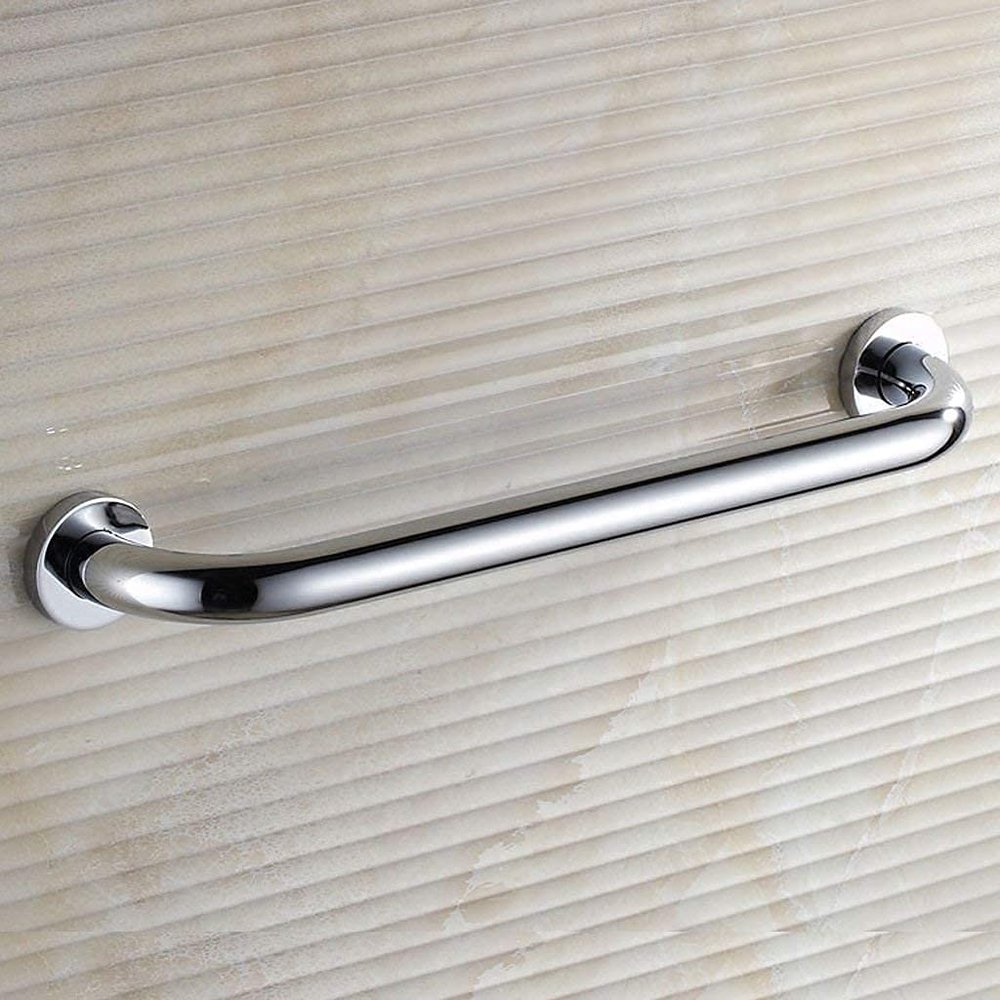 LUOFDCLDDD Safety Grab BarGrab Bar Anti-Slip Straight Handrail Brass Grip Rail, Chrome Bathroom Elderly Living Assist Tool/Silver/37Cm