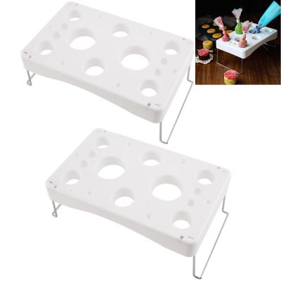 LEILIN Piping bag holder 2pcs Cake Decorating Icing Bag Stand 12-Cavity Cream bag holder