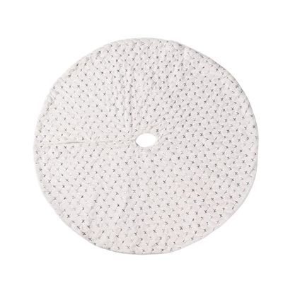 Grafken Christmas Tree Skirt, 45- inch White, White Sequined Luxury Artificial Fur Tree Skirt with Super Soft Thick Plush Tree Skirt for Christmas Tree Decoration (Color : B, Size : Diameter 116CM)