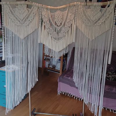 Handmade Macrame Large Curtain Bohemian Decoration Wall Arch Backdrop Wedding Wall Hanging