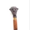 Brown Antique Style Spiral Rope Joker Handmade Victorian Handcrafted Head Brass Wands Walking Cane Sticks- view 2