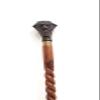 Brown Antique Style Spiral Rope Joker Handmade Victorian Handcrafted Head Brass Wands Walking Cane Sticks- view 3
