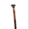 Brown Antique Style Spiral Rope Joker Handmade Victorian Handcrafted Head Brass Wands Walking Cane Sticks- view 4