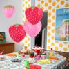 8PCS Red and Pink Strawberry Lanterns for Fruit Themed Party Decor Kids Birthday Strawberry Decorations Hungry Caterpillar Party Supplies Hanging Ornaments view 4