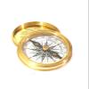 Golden Polish Brass Compass Robert Frost Poem Pocket Marine Collectible Maritime Antique Vintage Style view 1