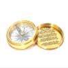 Golden Polish Brass Compass Robert Frost Poem Pocket Marine Collectible Maritime Antique Vintage Style view 2