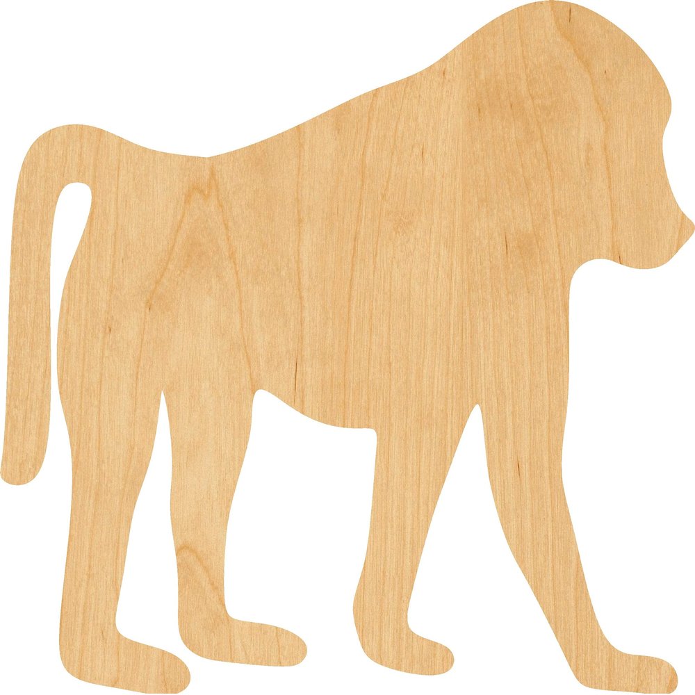 Baboon Laser Cut Out Wood Shape Craft Supply - Woodcraft Cutout (24", 1/8" Thickness)