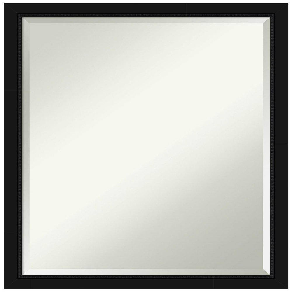 Amanti Art Black Wall Mirror 26x20 Avon Black Narrow Rectangle Bathroom Mirror for Wall Decor Living Room, Medium Casual Frame, Hangs Horizonally and Vertically, Bathroom Decor, Beveled Edge