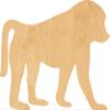 Baboon Laser Cut Out Wood Shape Craft Supply - Woodcraft Cutout (6", 1/4" Thickness) view 1