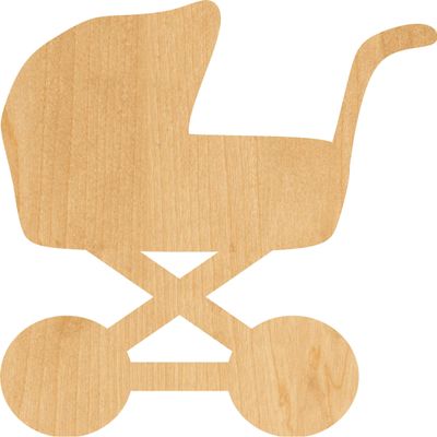 Baby Carriage Laser Cut Out Wood Shape Craft Supply - Woodcraft Cutout (30", 1/8" Thickness)