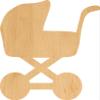 Baby Carriage Laser Cut Out Wood Shape Craft Supply - Woodcraft Cutout (30", 1/8" Thickness) view 1