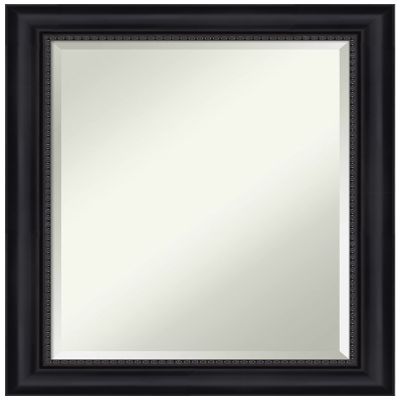 Amanti Art Black Wall Mirror 29x23 Astor Black Rectangle Bathroom Mirror for Wall Decor Living Room, Medium Traditional Frame, Hangs Horizonally and Vertically, Bathroom Decor, Beveled Edge