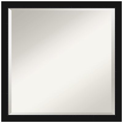 Amanti Art Black Wall Mirror 22x22 Avon Black Narrow Square Bathroom Mirror for Wall Decor Living Room, Medium Casual Frame, Hangs Horizonally and Vertically, Bathroom Decor, Beveled Edge