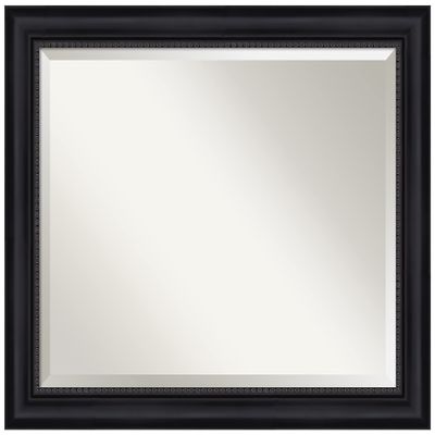 Amanti Art Black Wall Mirror 27x33 Astor Black Rectangle Bathroom Mirror for Wall Decor Living Room, Large Traditional Frame, Hangs Horizonally and Vertically, Bathroom Decor, Beveled Edge