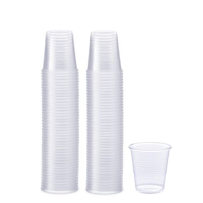 GUSTO Clear Plastic Cups [3 oz - 100 Count]  Small Disposable Drinking Cups for Water, Mouthwash, Bathroom, Tasting & More  Crystal Clear, BPA-Free, Durable Polypropylene (Formerly Comfy Package)