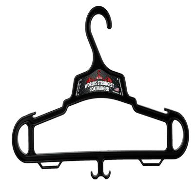 Worlds Strongest Coat Hanger | USA Made | 140 lb Load Capacity | Multipurpose Gear Hanger | Black (24)