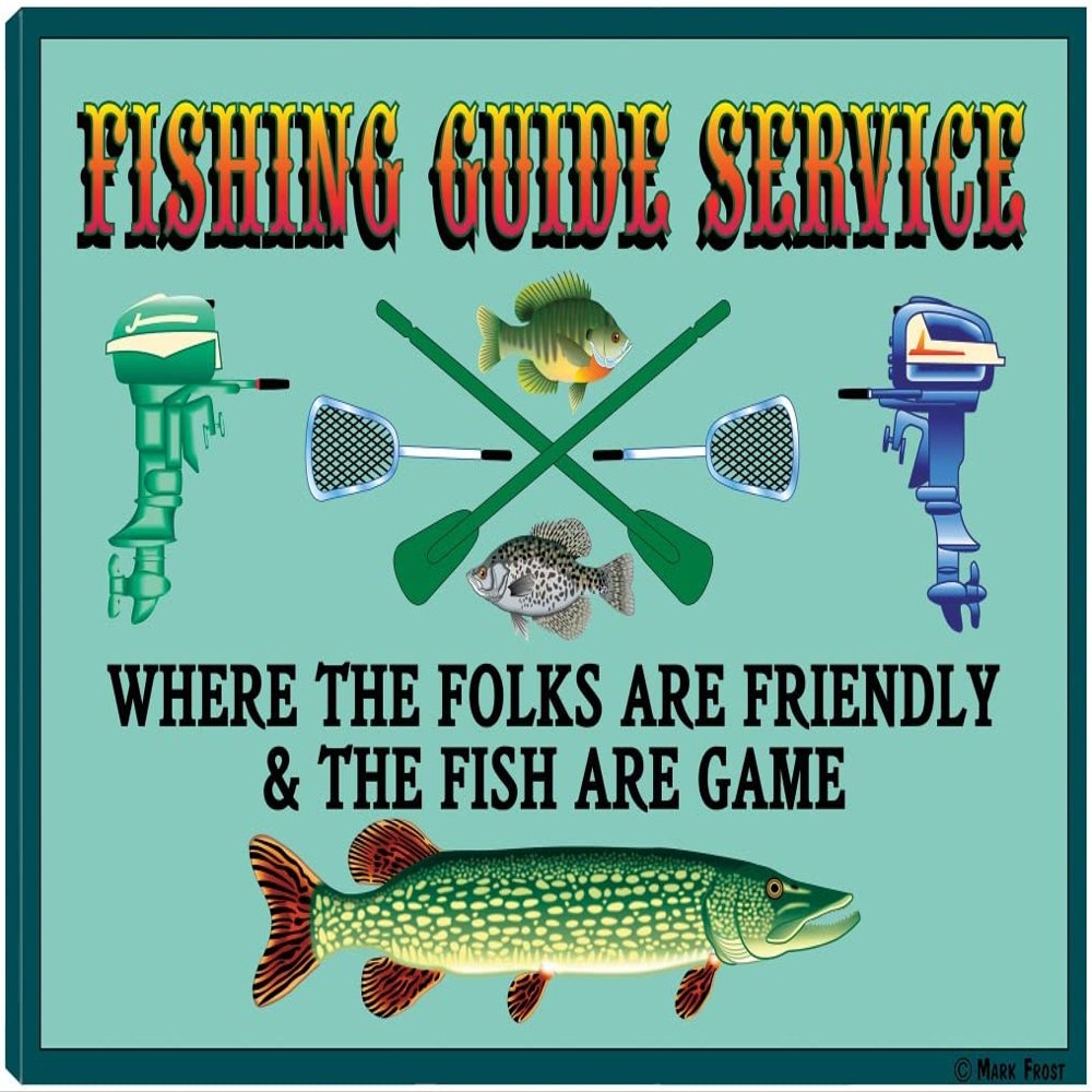 Fine Art Canvas Fishing Guide Service 2 Canvas Wall Decor by Artist Mark Frost for Living Room, Bedroom, Bathroom, Kitchen, Office, Bar, Dining & Guest Room - Ready to Hang - 20 in x 15 in