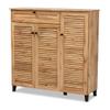 Baxton Studio Coolidge Shoe Cabinets, Oak Brown/Black view 1