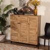 Baxton Studio Coolidge Shoe Cabinets, Oak Brown/Black view 2