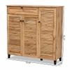 Baxton Studio Coolidge Shoe Cabinets, Oak Brown/Black view 3