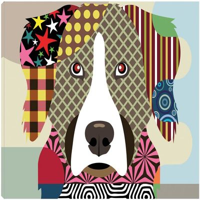 Fine Art Canvas Bernese Mountain Dog Canvas Wall Decor by Artist Lanre Adefioye for Living Room, Bedroom, Bathroom, Kitchen, Office, Bar, Dining & Guest Room - Ready to Hang - 20 in x 15 in