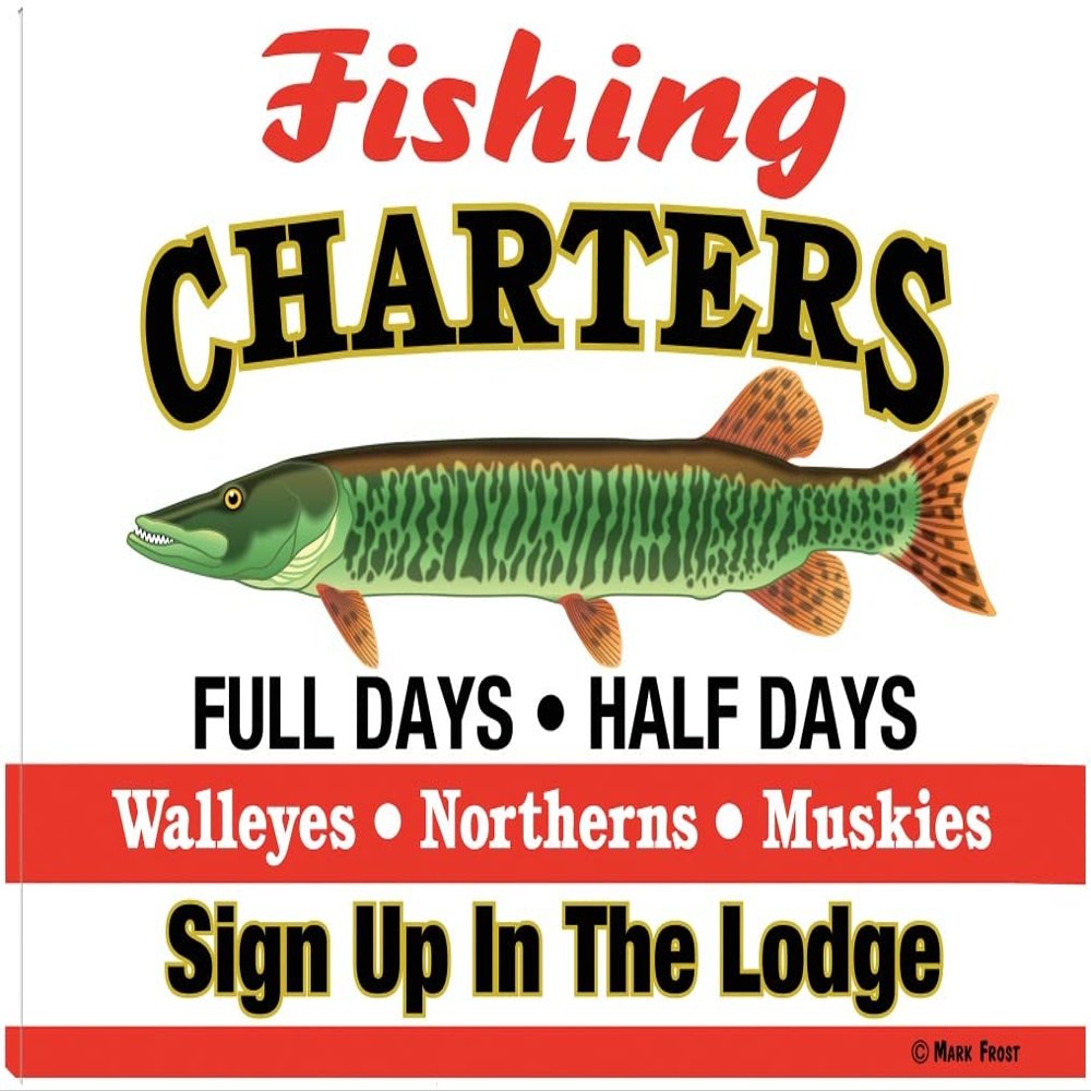 Fine Art Canvas Fishing Charters Canvas Wall Decor by Artist Mark Frost for Living Room, Bedroom, Bathroom, Kitchen, Office, Bar, Dining & Guest Room - Ready to Hang - 20 in x 15 in