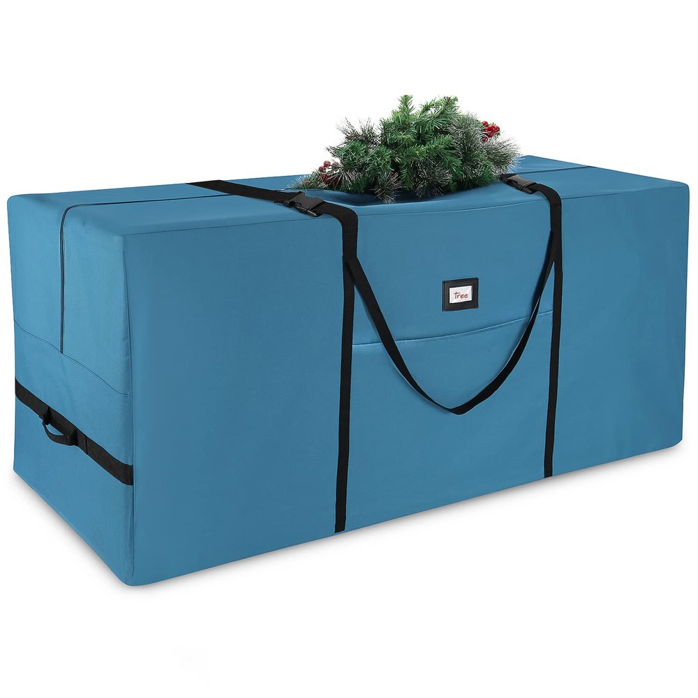 Hearth & Harbor 9 ft Christmas Tree Storage Bag - Artificial Christmas Tree Bag with Reinforced Handles, Dual Zipper, Wide Opening - Large Storage Container for Trees and Decorations